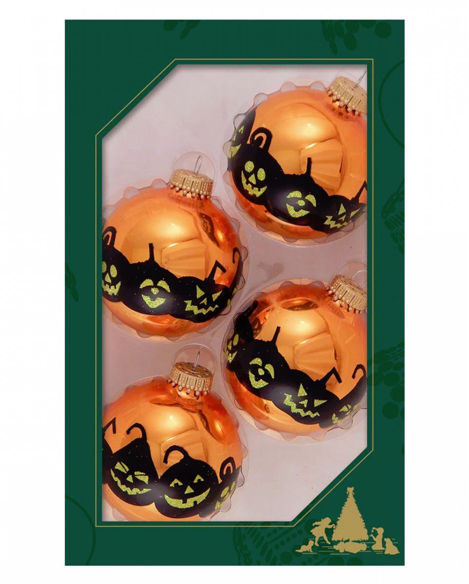 Jack Weihnachtskugeln Dekofigur Ø6 O'Lanterns Glas Halloween Horror-Shop