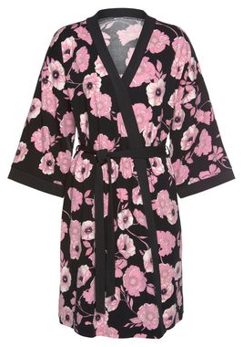 LASCANA Kimono, Kurzform, Baumwoll-Mix, Gürtel, mit weiten Ärmeln und Bindeband