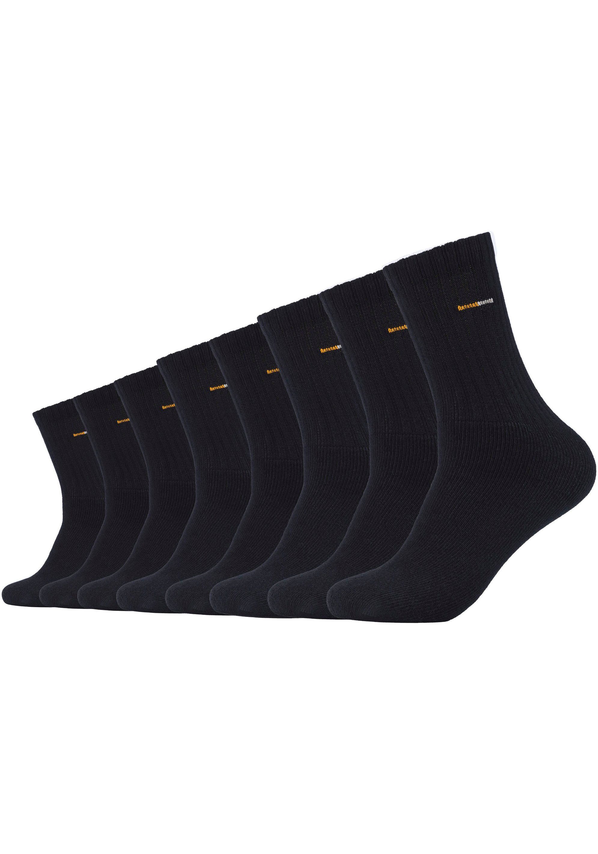 Sohlenbereich Camano schwarz Sportsocken 8-Paar) (Packung, Verstärkter