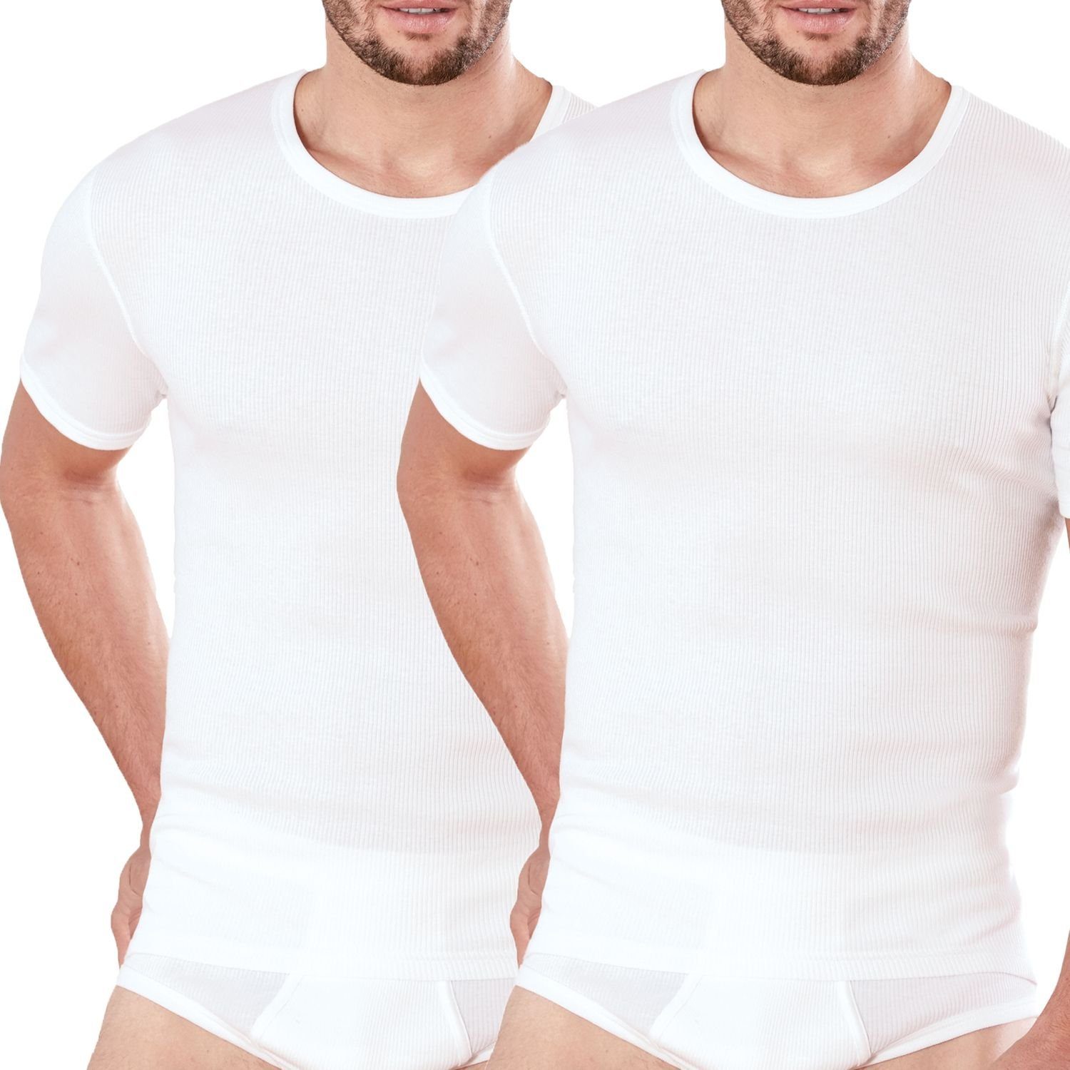Herren Doppelripp kurzarm Exquisit (Mehrpack, 2 Stück) Unterhemd Ammann im Pack 2er 2-St., Unterhemden