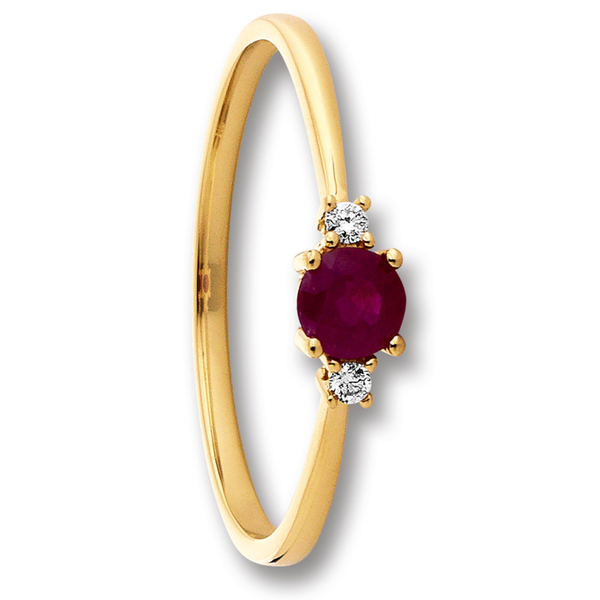 ONE ELEMENT Diamantring 0.03 ct Diamant Brillant Rubin Ring aus 585 Gelbgol günstig online kaufen