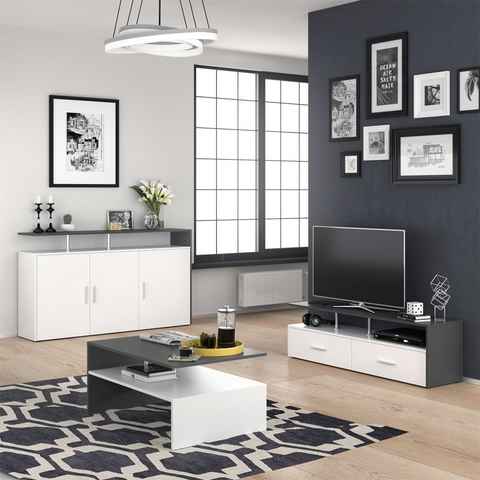 Vicco Sideboard Kommode Fernsehschrank AMATO Weiß / Anthrazit