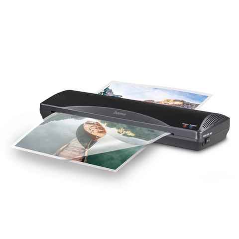 Hama Laminiergerät Laminator für DIN A3, Heiß- und Kaltlaminierung, 2 Rollen, schwarz, Mit Laminierfolien, Tischgerät, Verwendung im Office und Privat