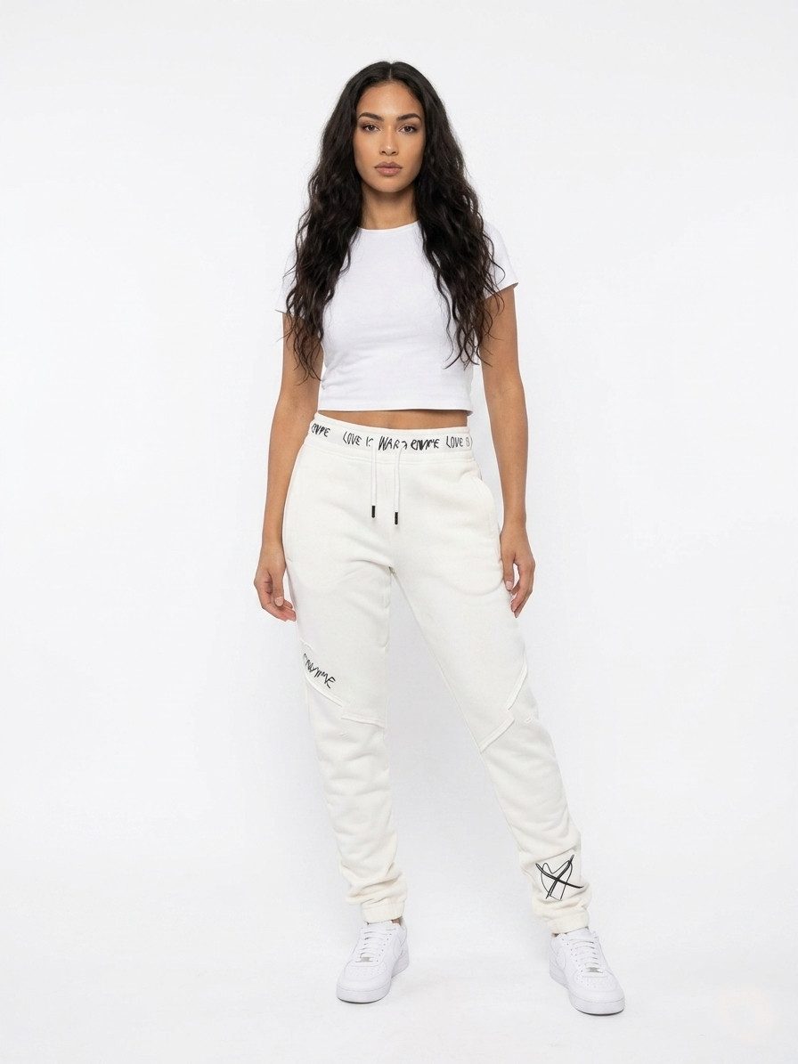 ENVYME Jogger Pants Jogginghose Sweatpants „Love Is War" Vintage Used-Look