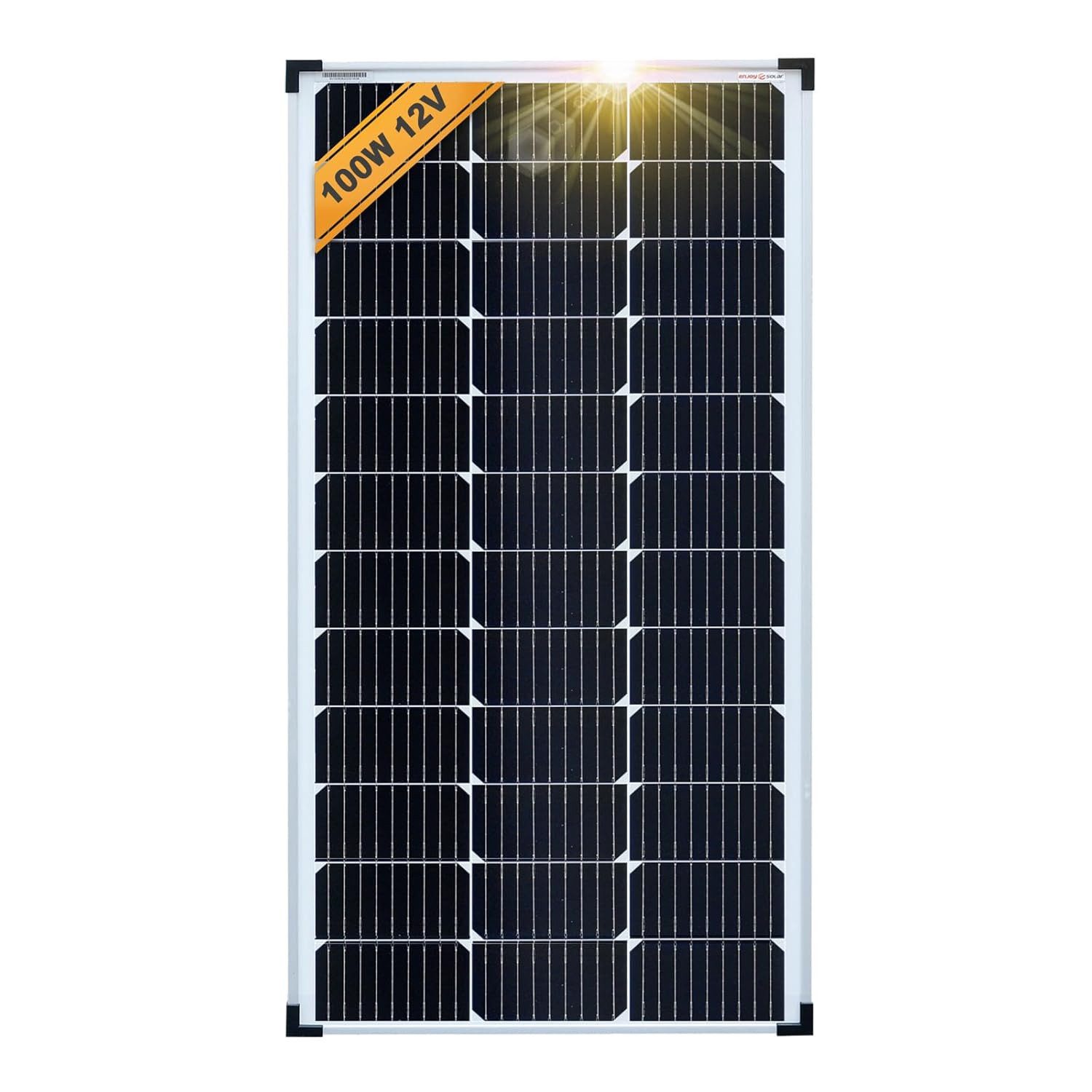enjoy solar Solarmodul Klassisch Monokristallin Perc 12V/5W-200W, Monokristallin PERC, ideal für Garten, Wohnmobil und diverse autarke Systeme