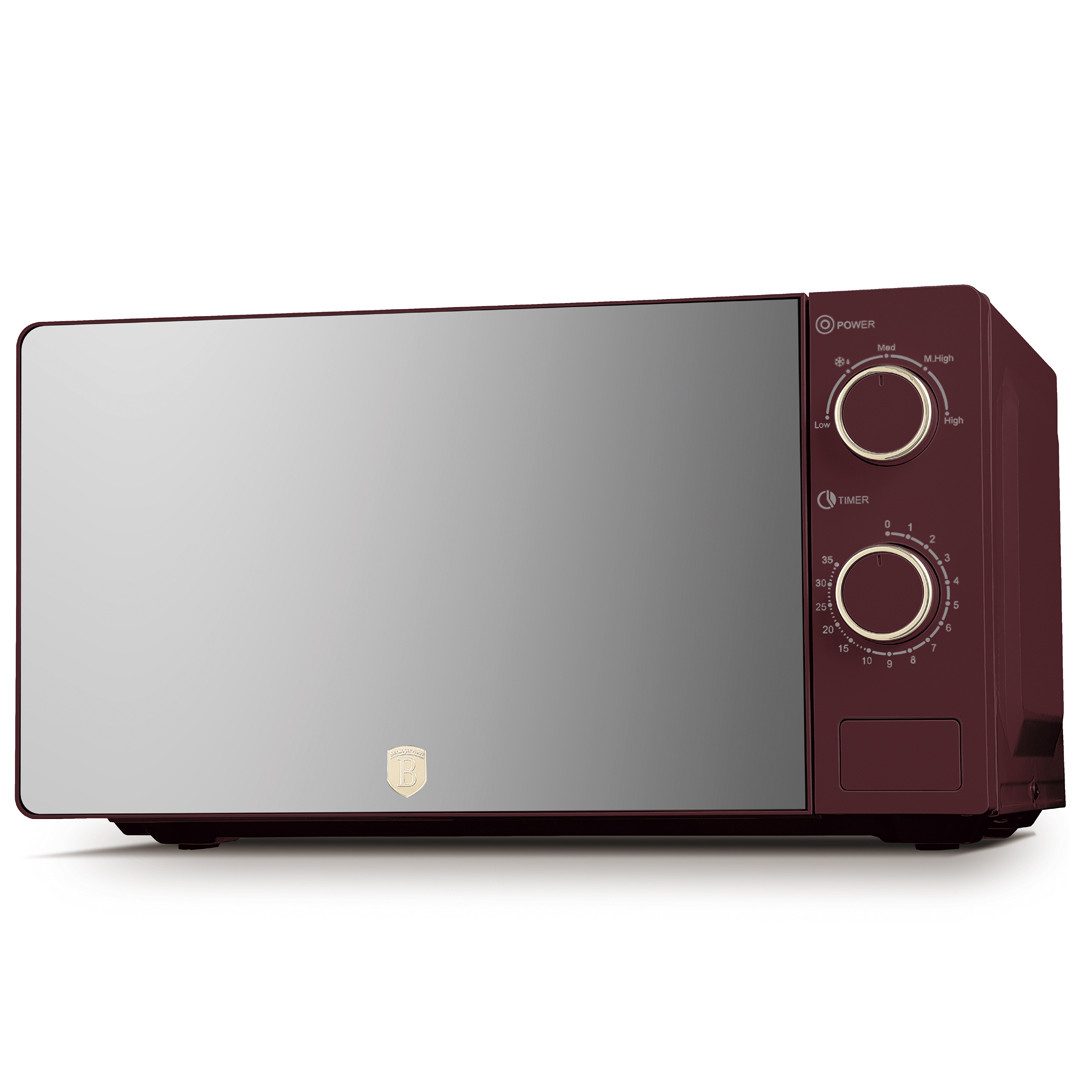 BerlingerHaus Mikrowelle BH 9912, 20 l, 20 L, 700 W, 5 Leistungsstufen, Auftaufunktion, Spiegelglastür