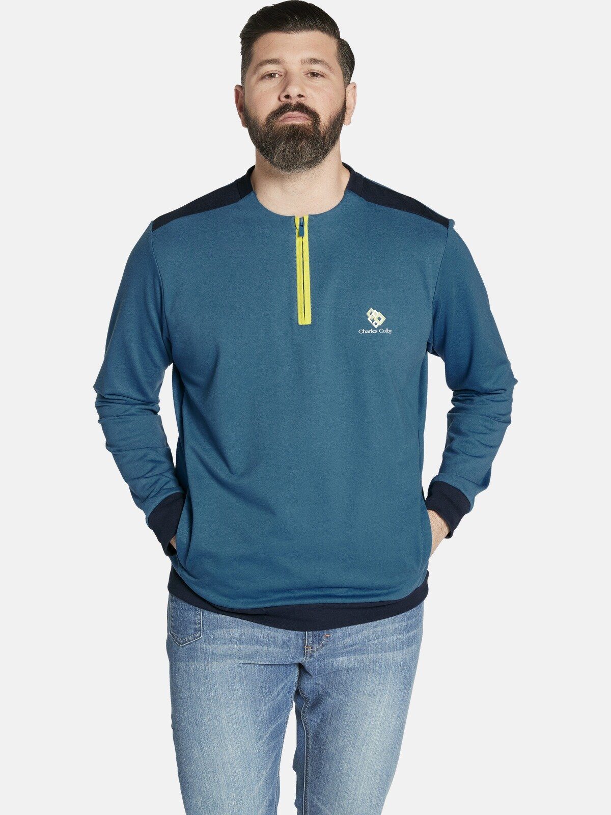 Charles Colby Sweatshirt EARL TORIN mit zwei Taschen