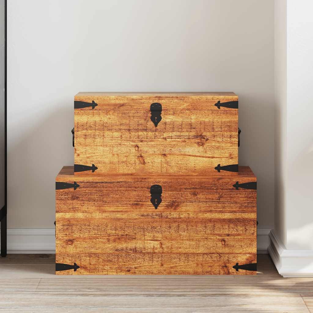vidaXL Aufbewahrungsbox 2-tlg. Truhen-Set Raues holz günstig online kaufen