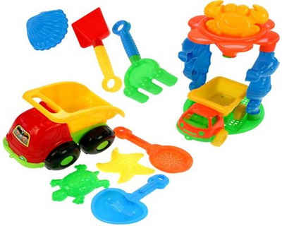 HAC24 Sandform-Set Sandspielzeug Set Sandkasten Spielzeug Strandspielzeug, (10-tlg), Sand Formen Schaufel Sieb Rechen Kipper Lader
