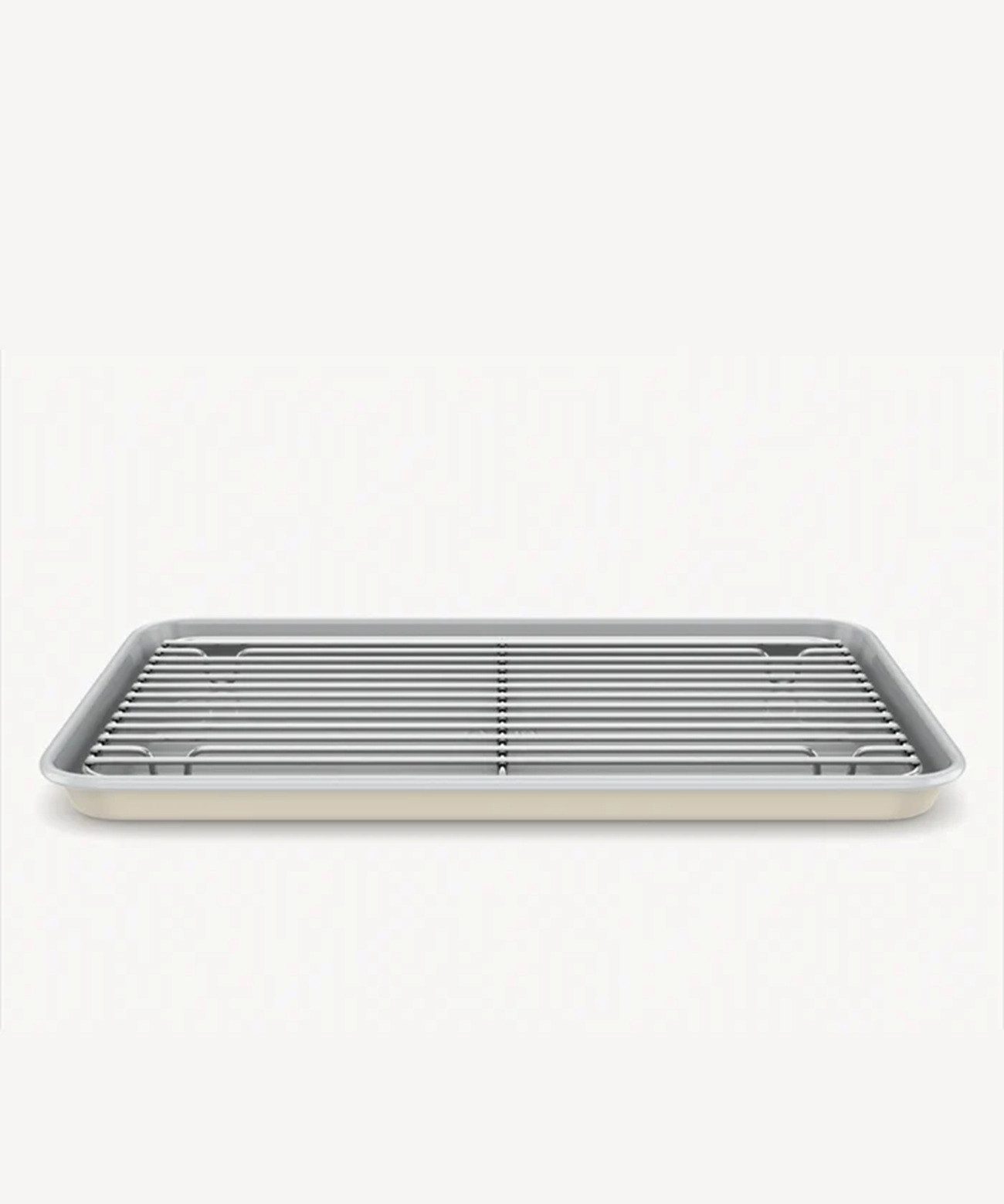 COFI 1453 Backblech mit Auskühlgitter in Beige mit Keramik-Antihaftbeschichtung, Aluminium, (Packung, 2-St., 1x Backblech, 1x Auskühlgitter), 39,5 x 26,5 x 2,5 cm, Anithfatbeschichtung, Ofenfest bis 290°C