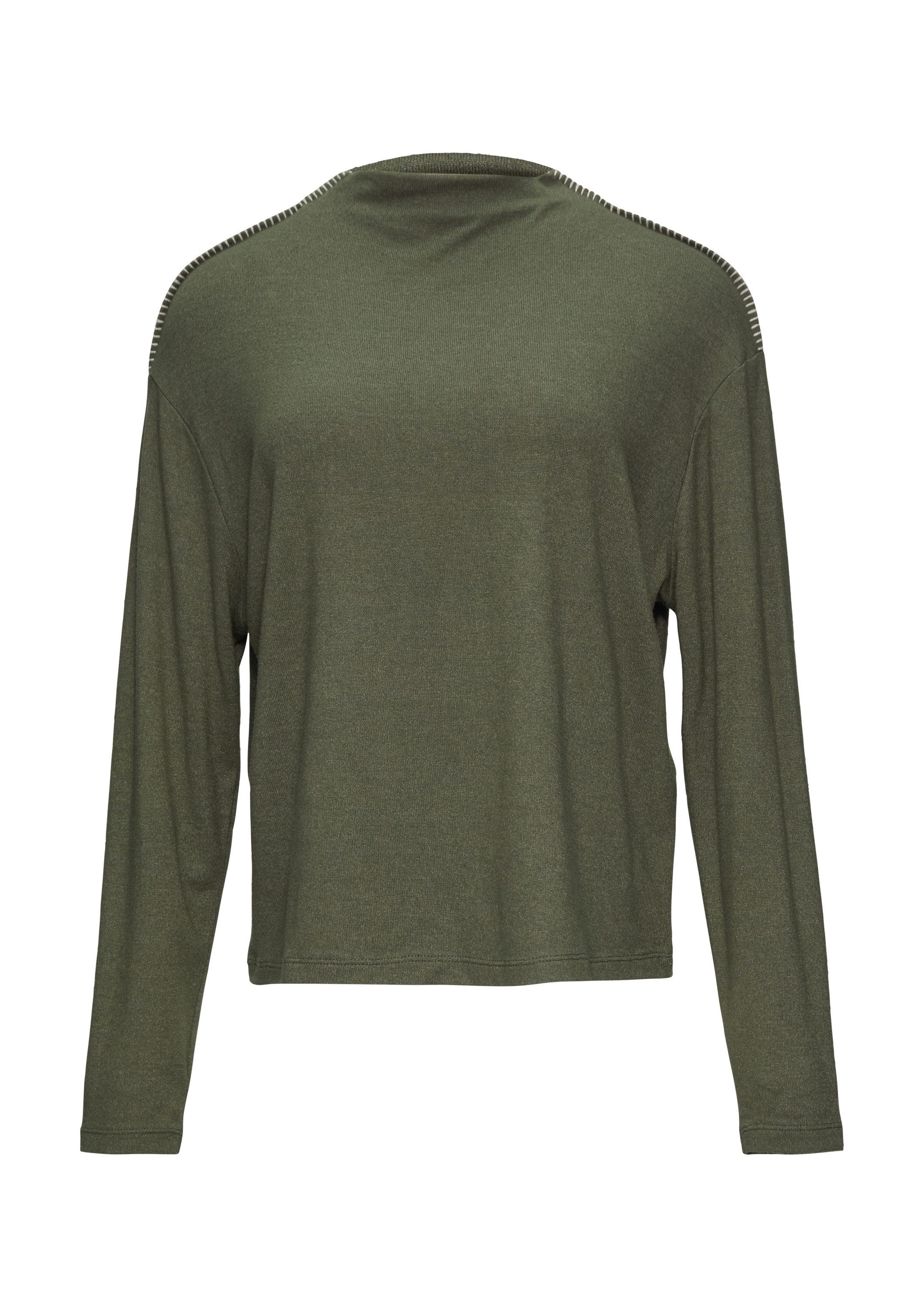 s.Oliver Langarmshirt T-Shirt Longsleeve aus gebürstetem günstig online kaufen