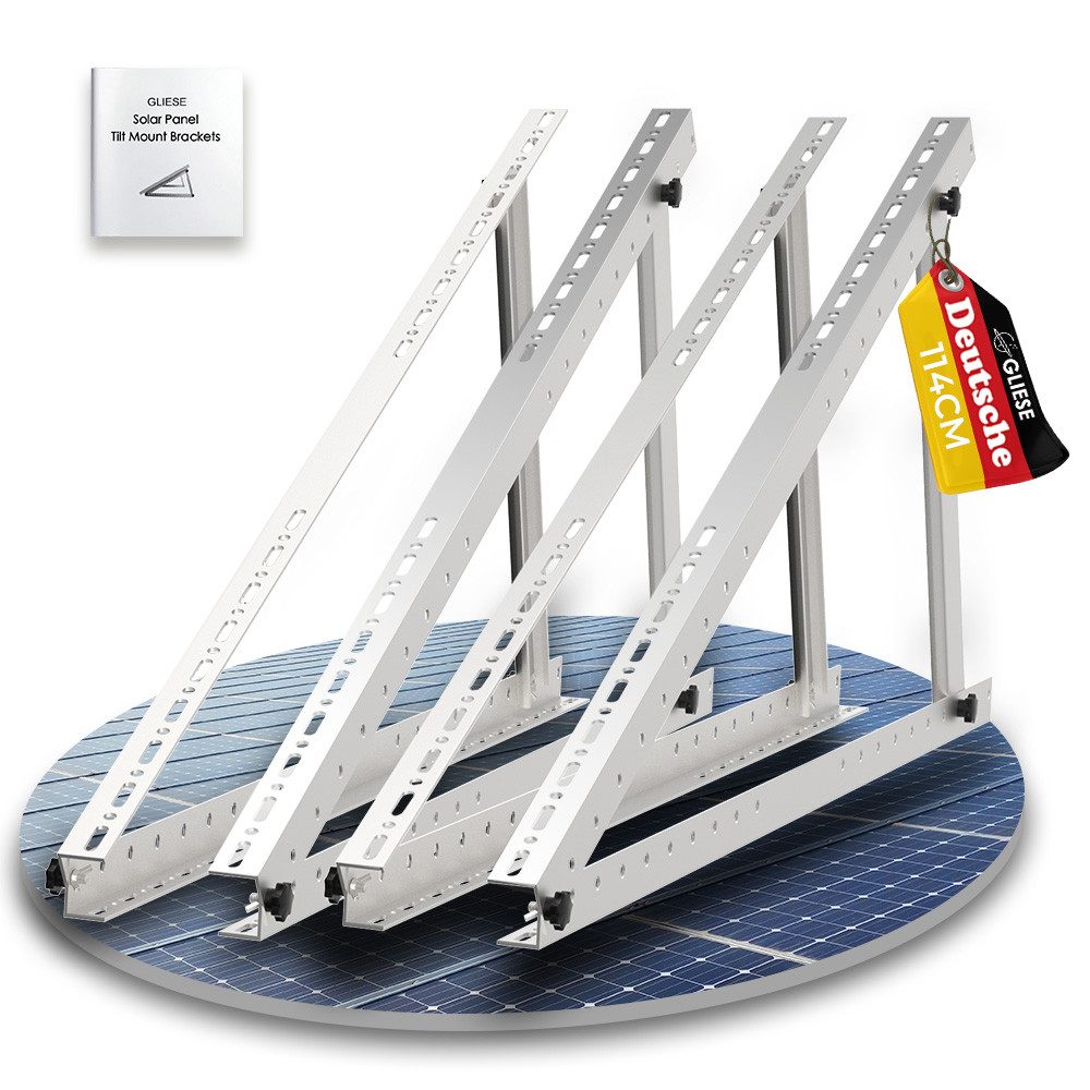 GLIESE Solarmodul-Halterung PV Halterung für balkonkraftwerk 45 in, 46 in, (bis 45 Zoll, 2 Paar Solarpanel halterungen, 114cm 2 Paar Solarpanel halterungen)