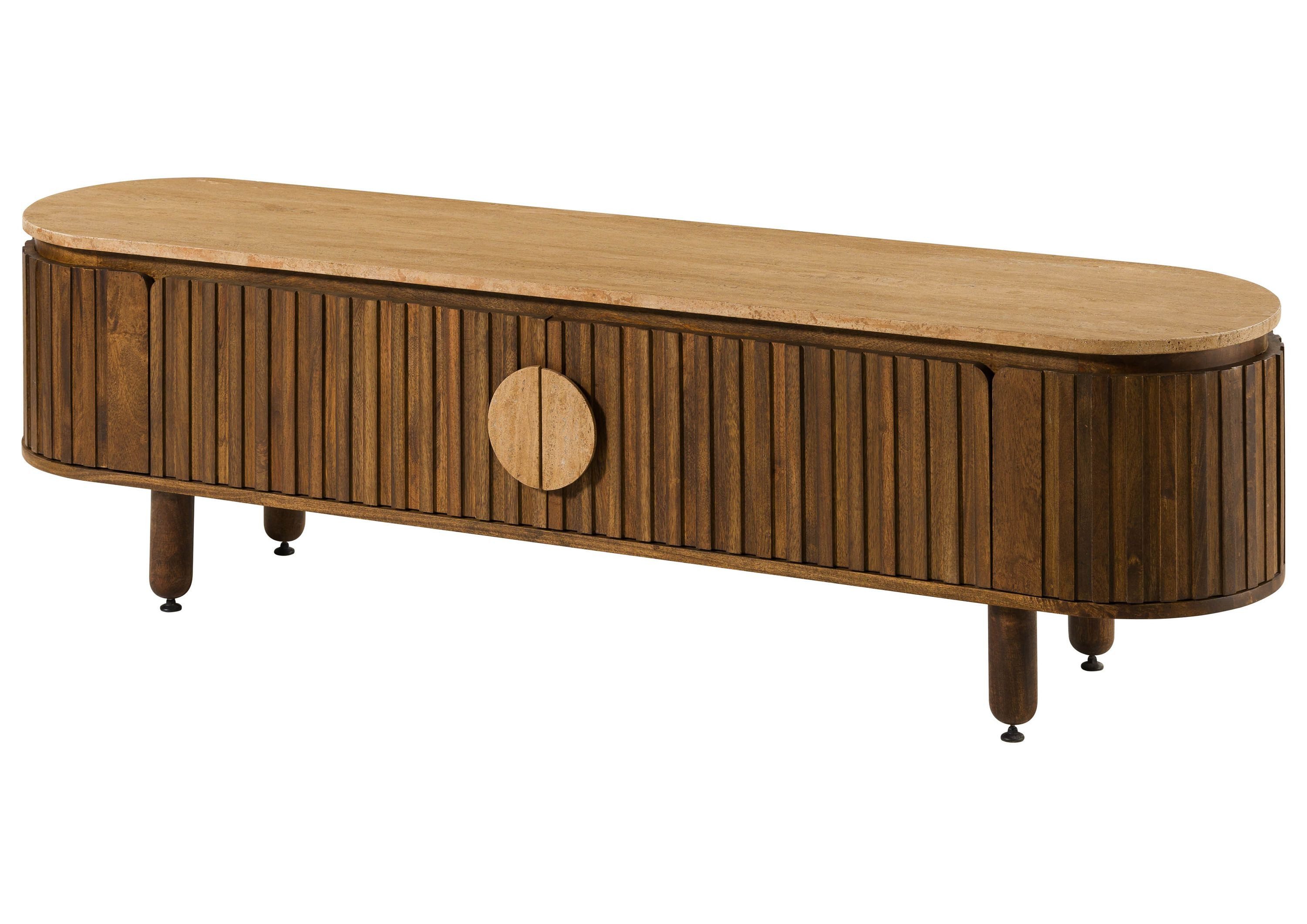 Massivmoebel24 Sideboard (Massivholz), Mango 180x40x50 braun geölt KYOTO #1 günstig online kaufen