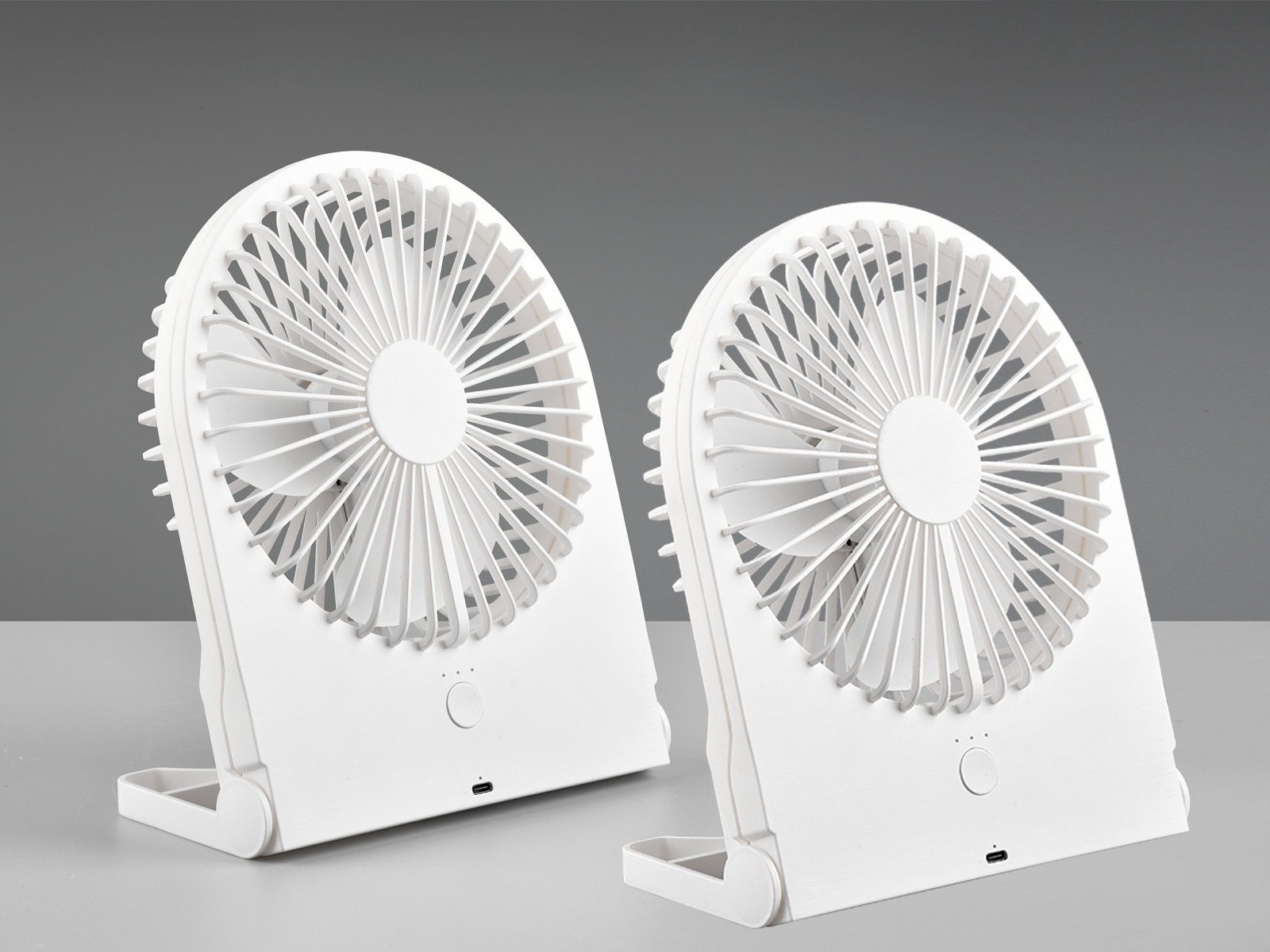 Setpoint Tischventilator, Windmaschine Zimmer-Ventilator Weiß Raum-Lüfter SET Winderzeuger Design 2er