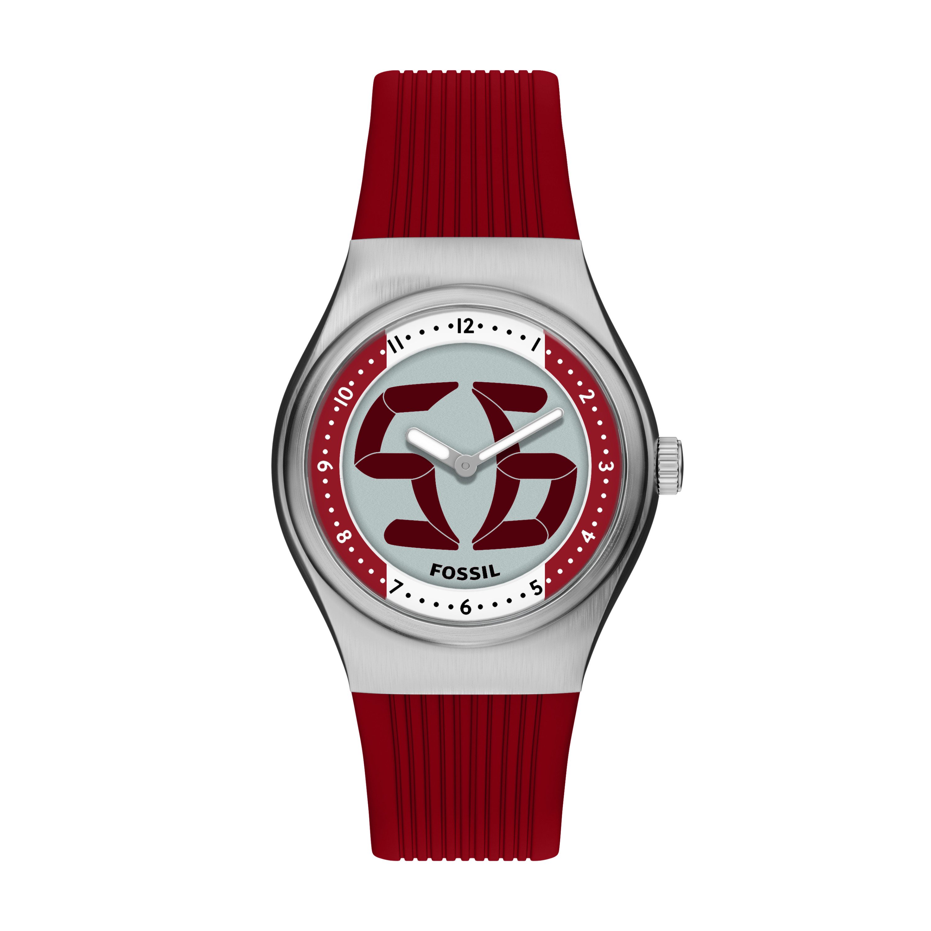 Fossil Quarzuhr World Flags Big Tic Canada - LE1238, Armbanduhr, Herrenuhr, Silikonarmband, analog, digital