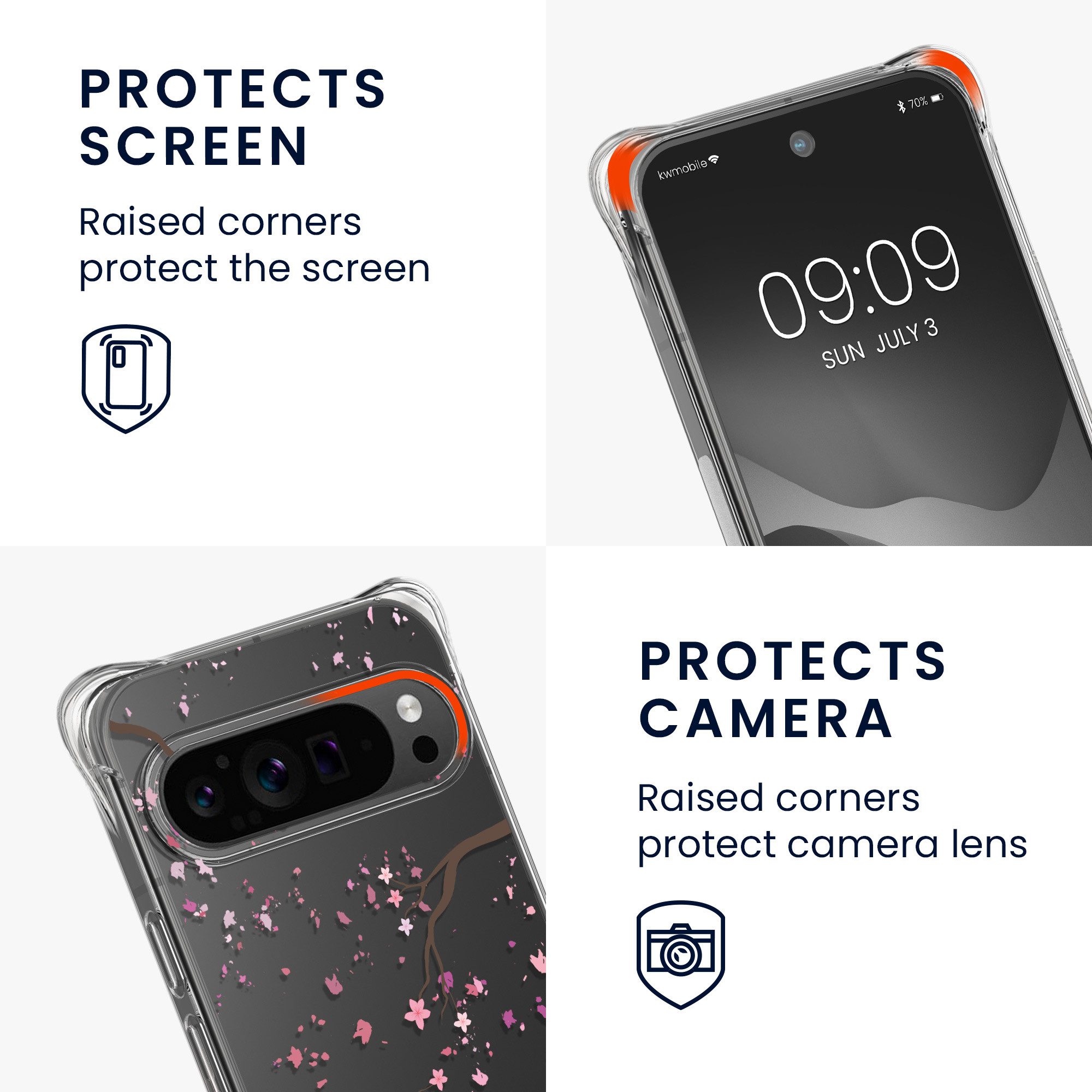 kwmobile Handyhülle Hülle für Google Pixel 10, Silikon Handyhülle mit Kette - Handykette Handyband