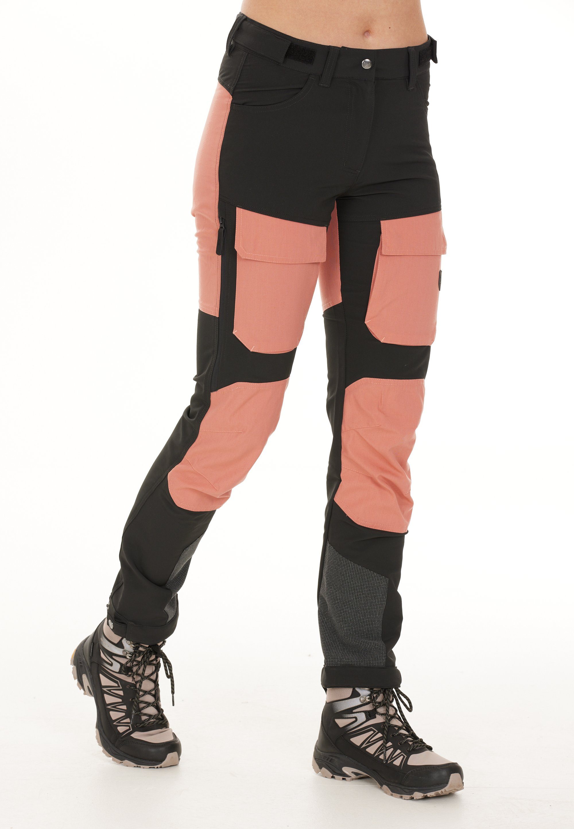 WHISTLER Softshellhose Anissy mit atmungsaktivem schwarz-pink Material