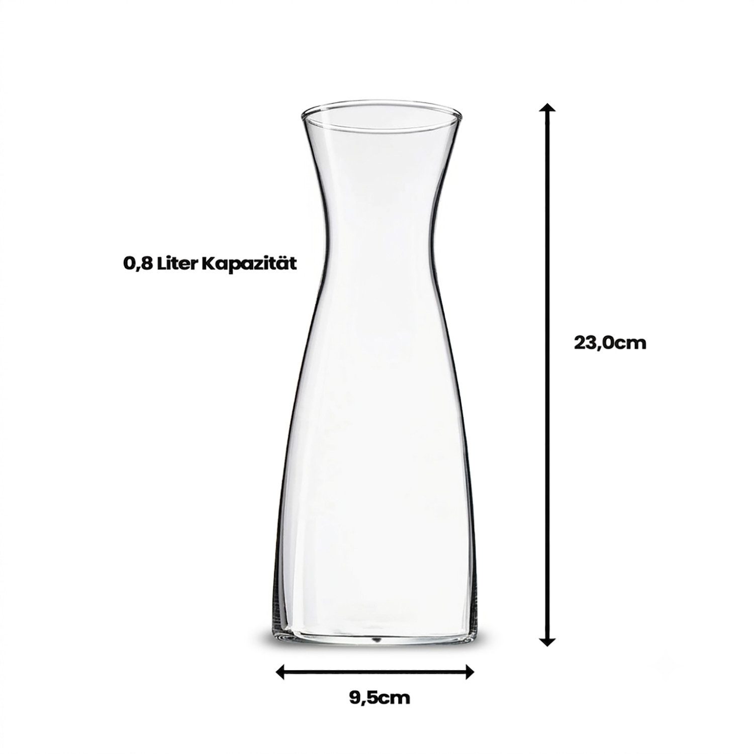 PerloPur Wasserkaraffe Glaskaraffe Doppelpack 0,8 oder 1,3 Liter
