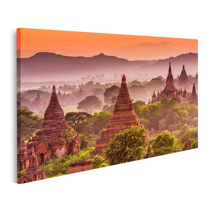 islandburner Leinwandbild Bild auf Leinwand Bagan Myanmar Alte Tempel Wandbild Poster Kunstdruck