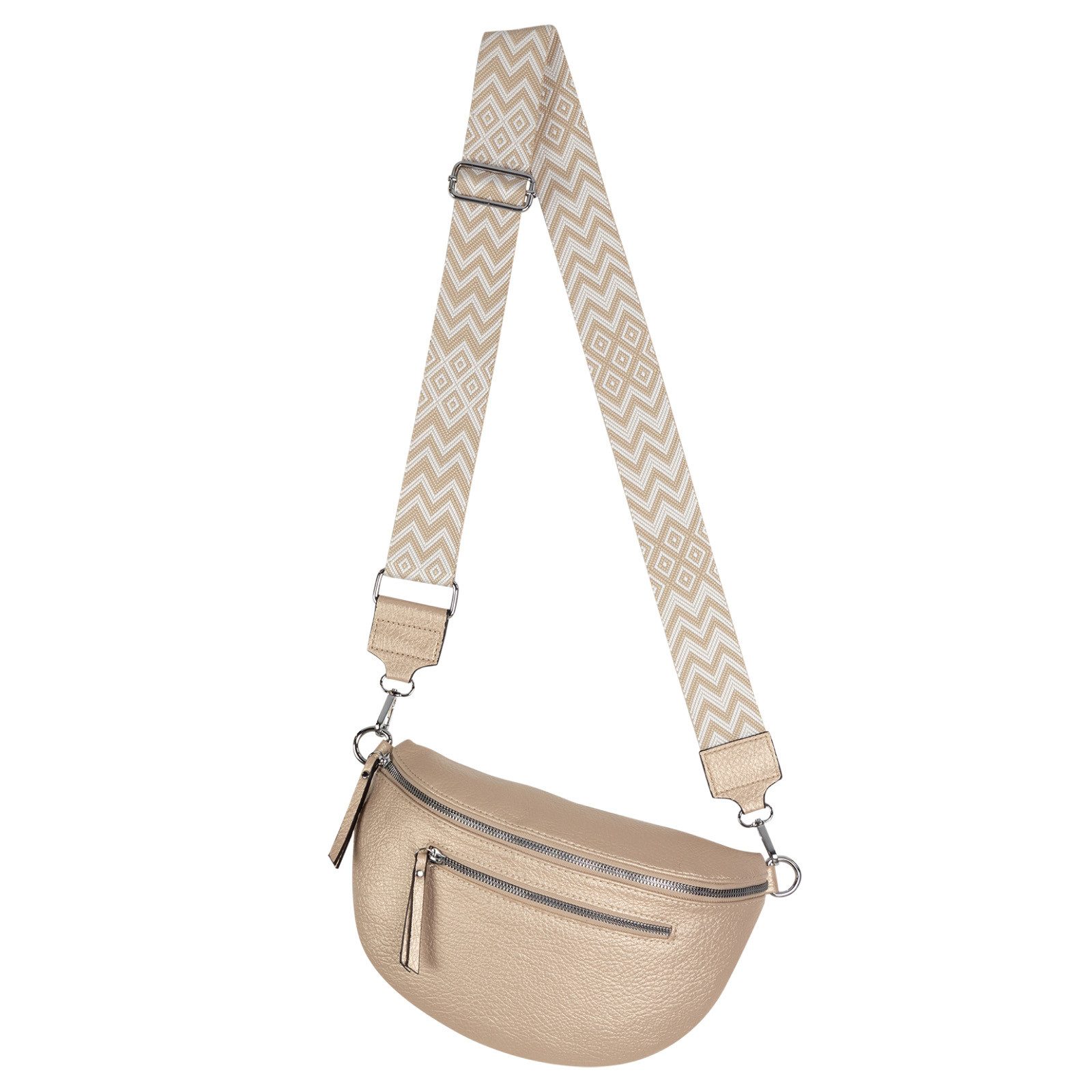 EAAKIE Gürteltasche Bauchtasche Umhängetasche Crossbody-Bag Kunstleder Italy-Design, als Schultertasche, CrossOver, Umhängetasche tragbar
