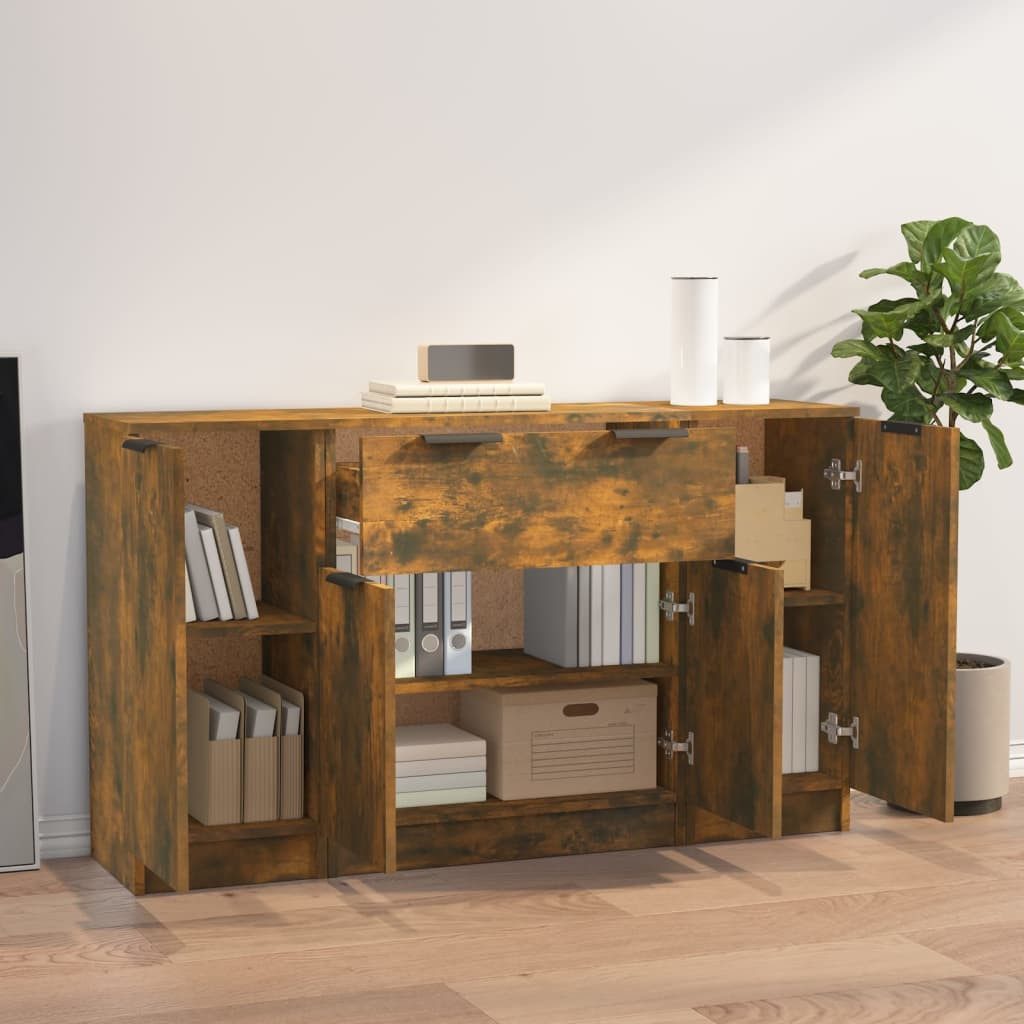 vidaXL Sideboard Sideboards 3 Stk. Räuchereiche günstig online kaufen