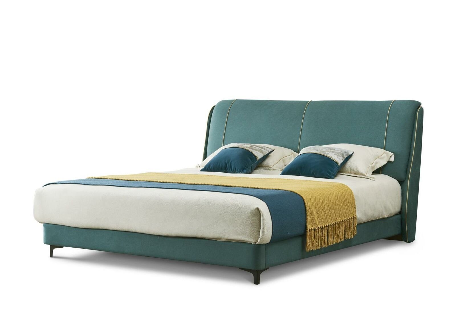 Luxus Polsterbett Design Schlafzimmer Bett, Bett Textil Betten Leder JVmoebel