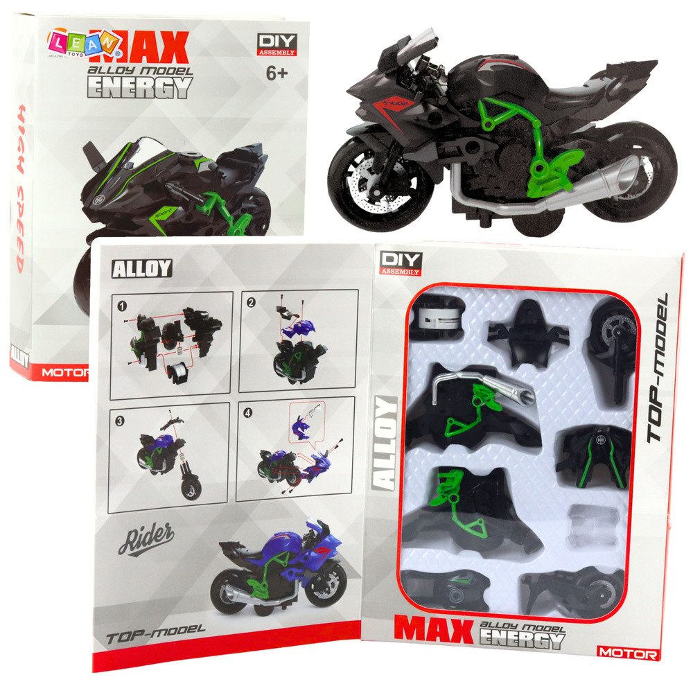 LEAN TOYS Modellbausatz Motorradmodell Schraubmodell Sammlermodell, Maßstab 1:14, (Spar-Set, 1-tlg., Maßstab 1:14 detailreich), Zum Selbstbauen, Maßstab 1:14, Metall & Kunststoff