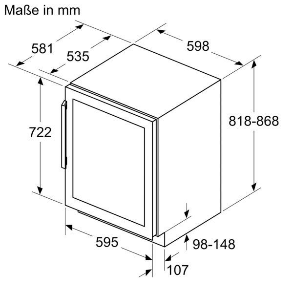 cm 59,8 NEFF Getränkekühlschrank breit 81,8 cm KU9213HG0, hoch,