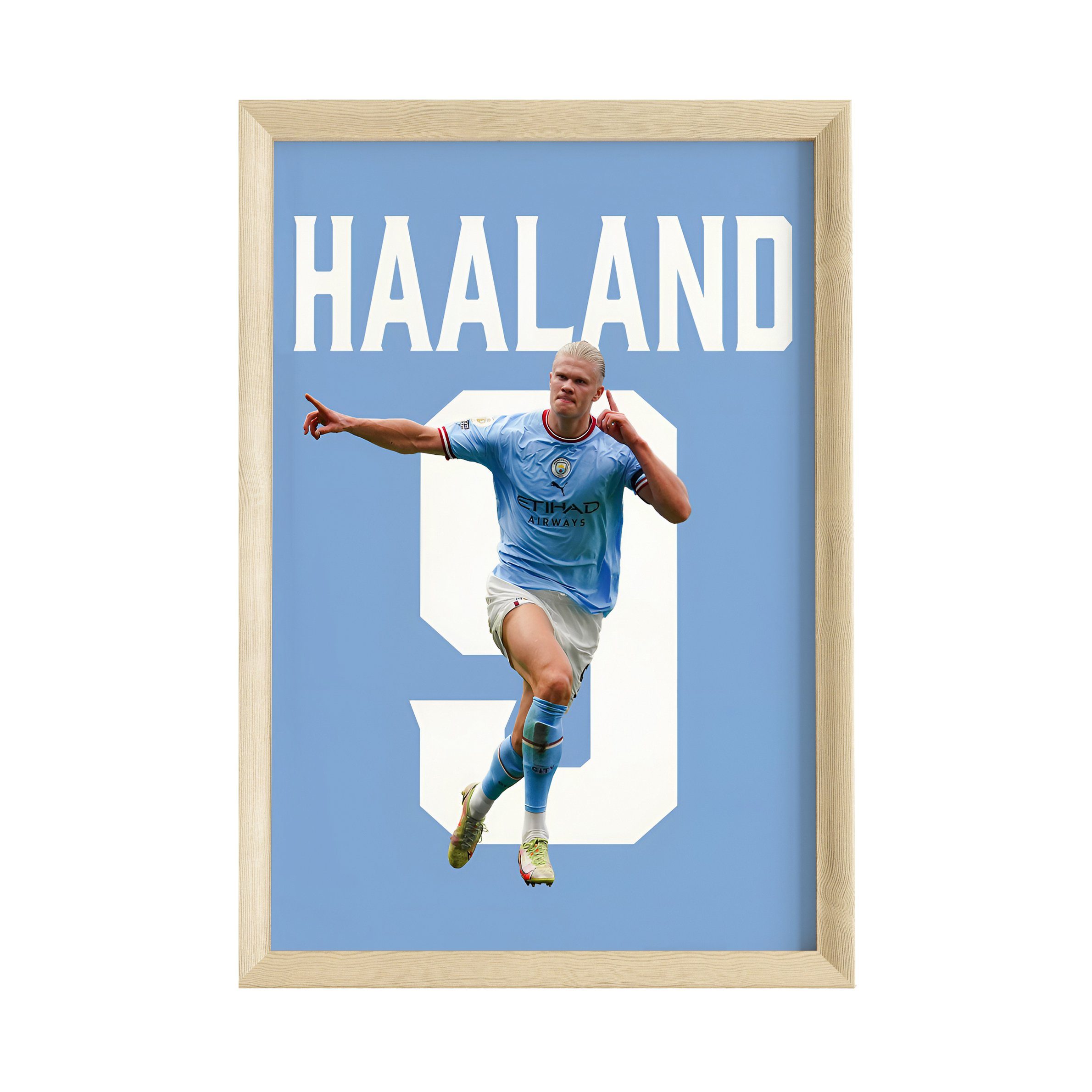 JUSTGOODMOOD Poster Premium ® Erling Haaland · Manchester City · Fußball · ohne Rahmen