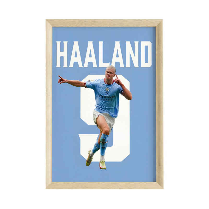 JUSTGOODMOOD Poster Premium ® Erling Haaland · Manchester City · Fußball · ohne Rahmen