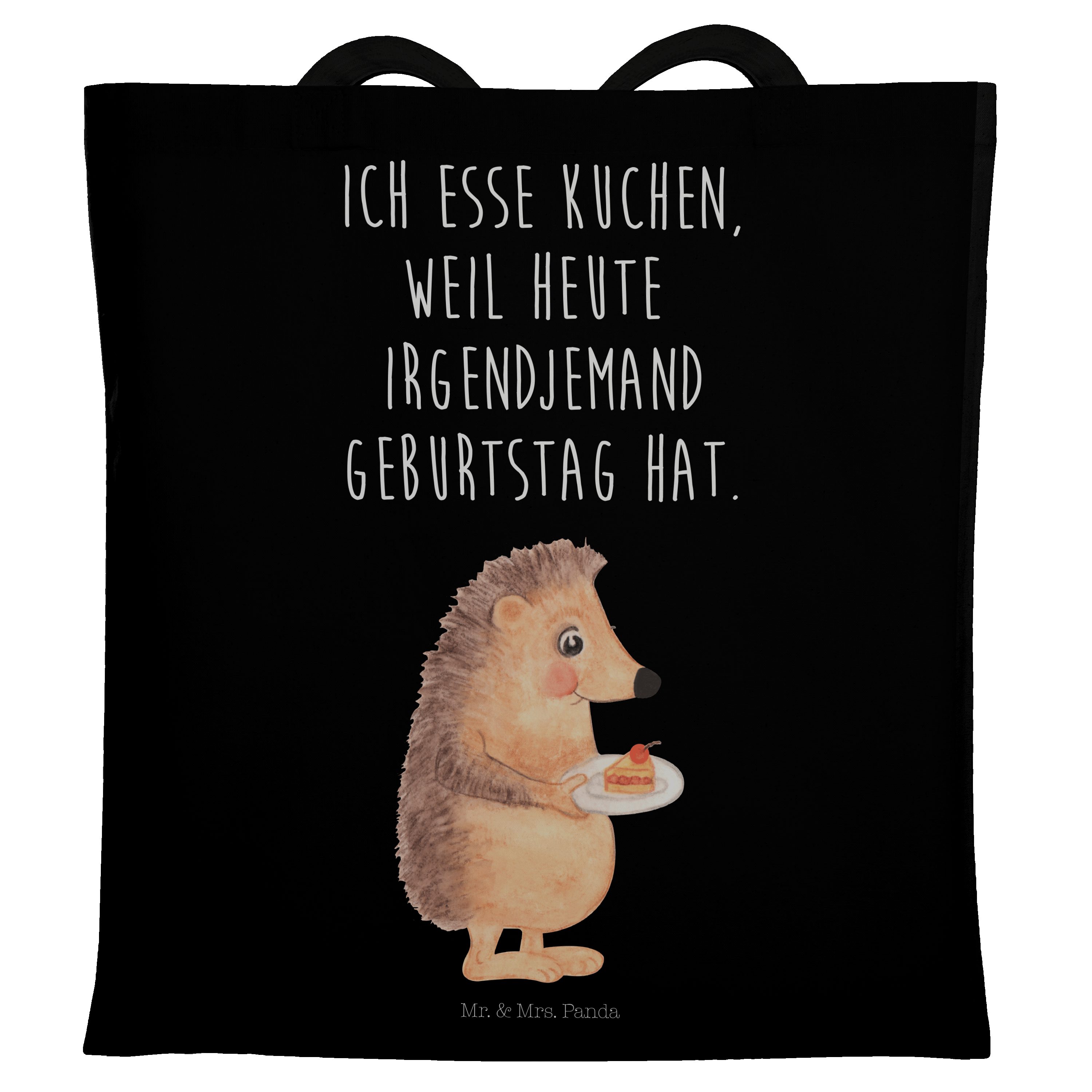 Mr. &amp; Mrs. Panda Tragetasche »Igel mit Kuchenstück - Schwarz ...
