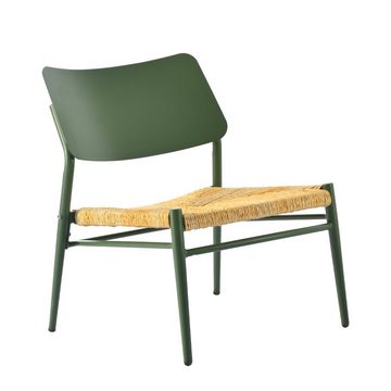 REDOM Gartenlounge-Set Gartenmöbel-Set 2-Sitzer, (Ein Couchtisch und zwei Stühle,wasserdicht und korrosionsbeständig, 3-tlg., Sitzgarnitur aus Aluminium, Kissen aus PE-Rattan-Stroh, UV-Schutz)