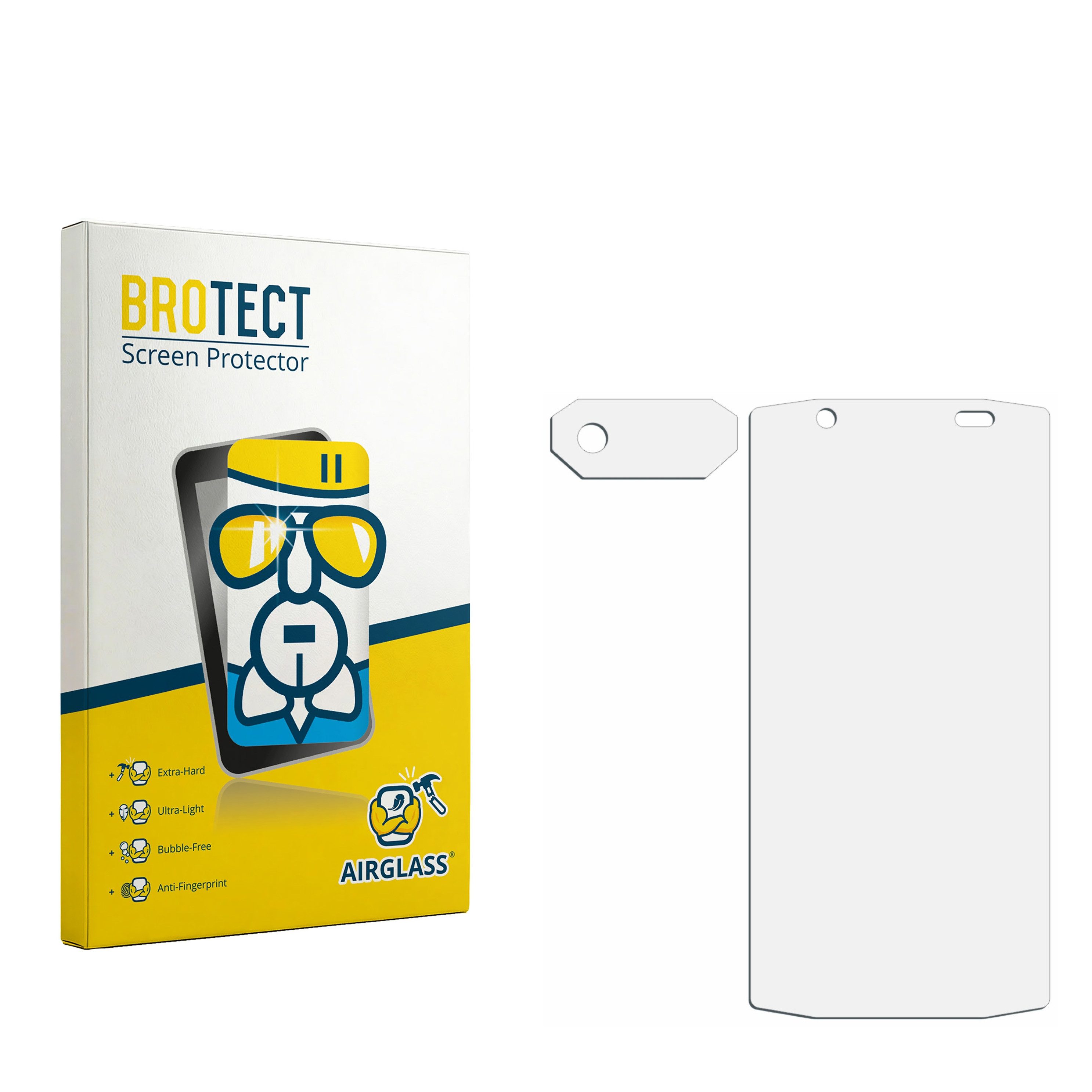BROTECT Displayschutzglas Folie für Ulefone Armor 15 (Display+Kamera), Schutzfolie Glas Panzer Display Schutz klar