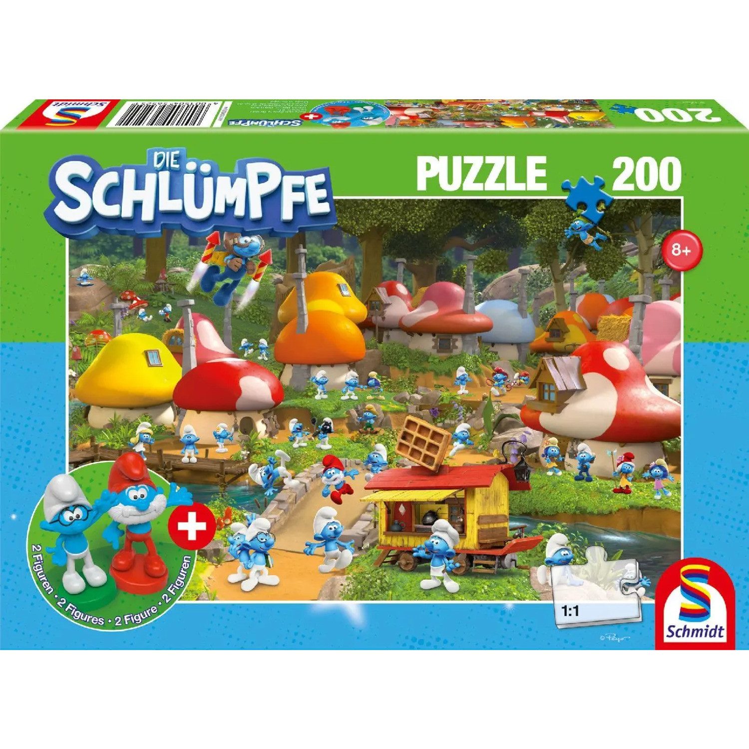 Schmidt Spiele Puzzle In Schlumpfhausen, 200 Teile, mit Add-on (2 Figuren), günstig online kaufen