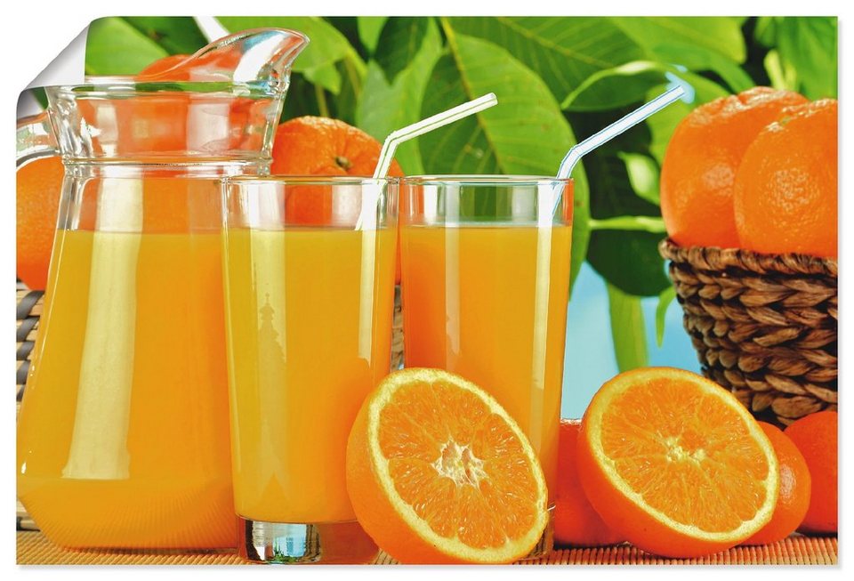 Artland Wandbild Gesunder Orangensaft, Getränke (1 St), als Alubild,  Leinwandbild, Wandaufkleber oder Poster in versch. Größen