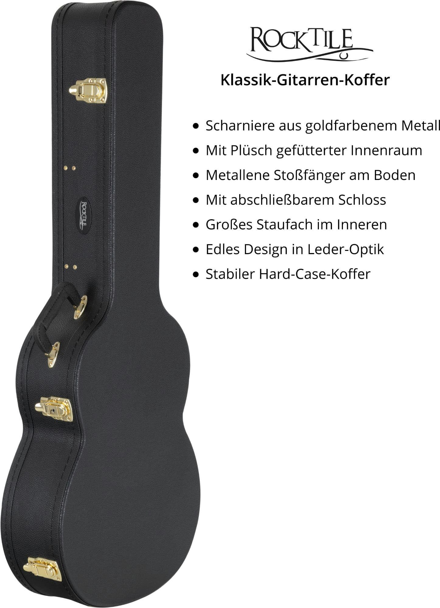 Halsstütze Klassik-Gitarre, gepolsterte Rocktile Koffer für Gitarrentasche Plüsch, Innenfutter mit aus Gitarrencase