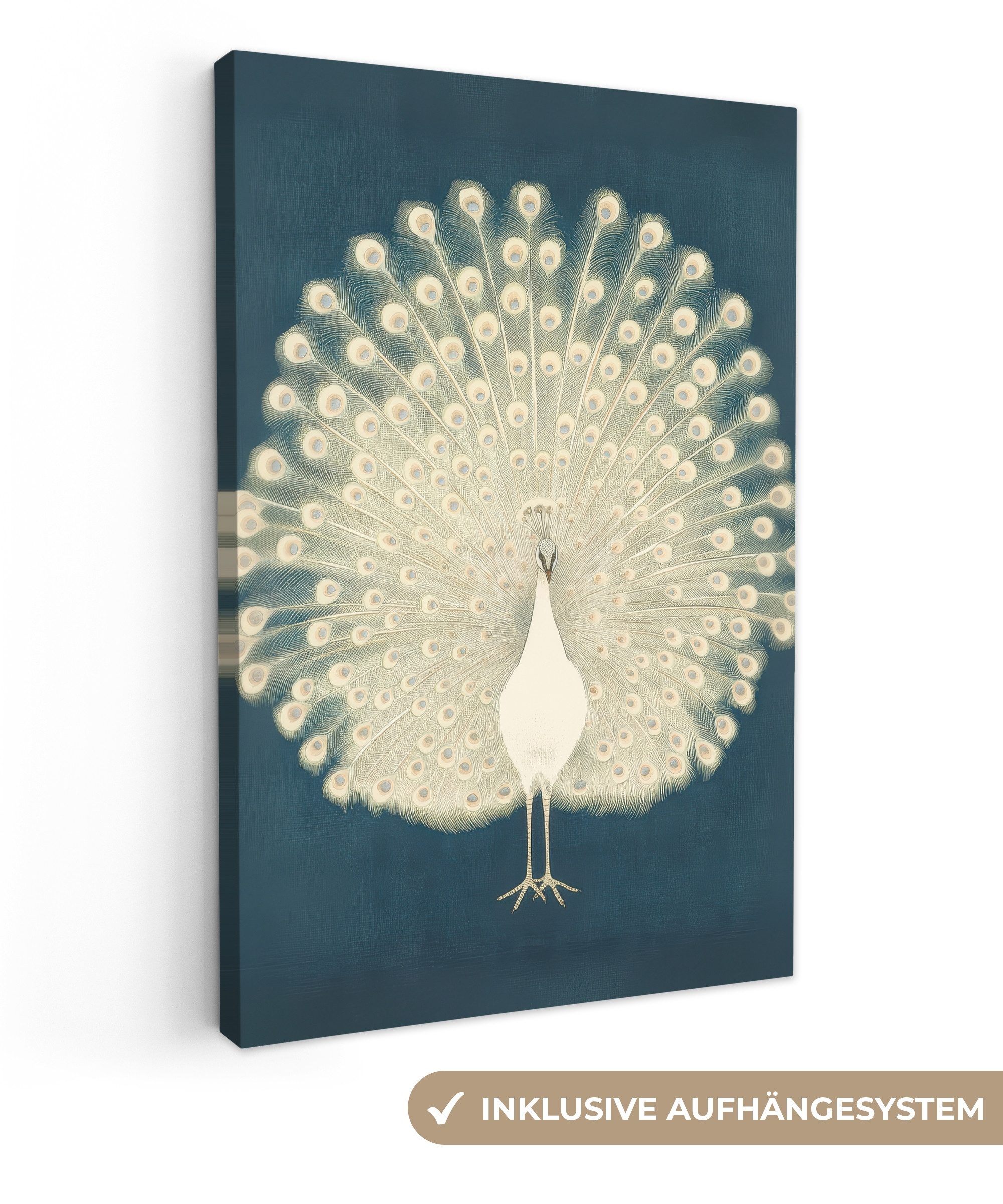 OneMillionCanvasses® Leinwandbild Vogel - Blau - Vintage, Fotodruck (1 St), günstig online kaufen