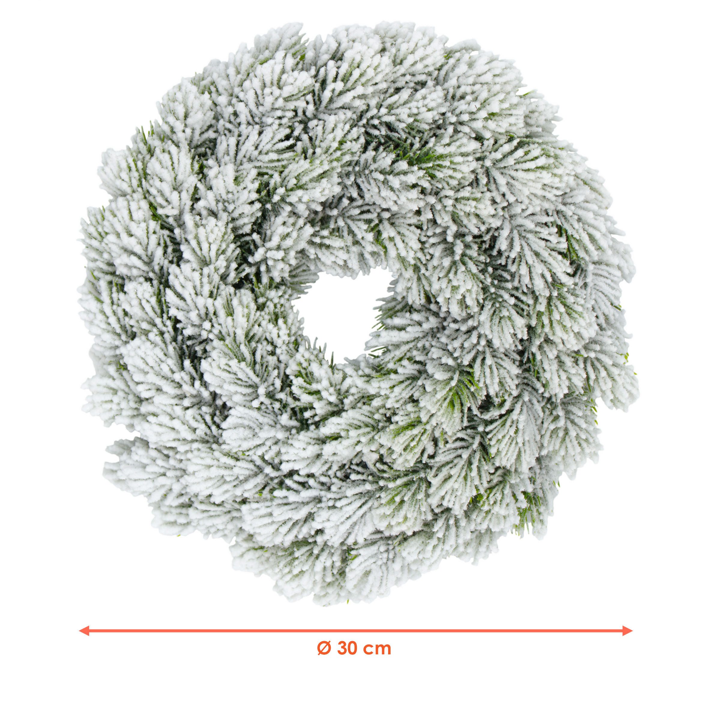 Spetebo Dekokranz Künstlicher Weihnachtskranz halbgebunden mit Kunstschnee günstig online kaufen