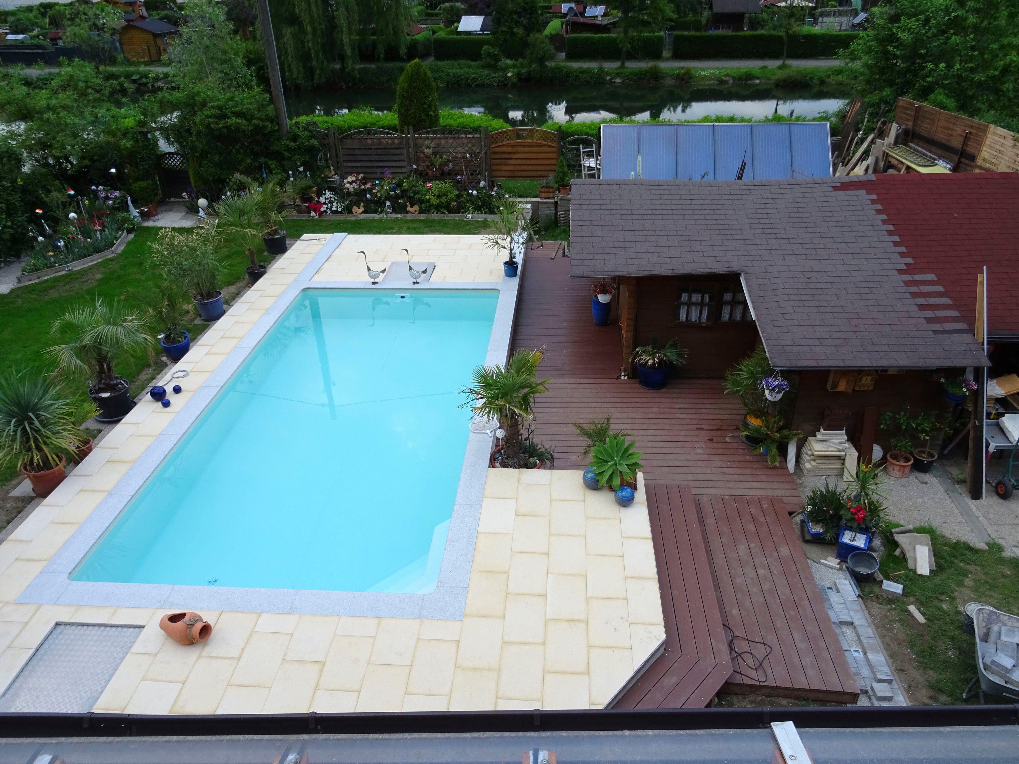 KWAD Pool Styroporsteinpool mit Ecktreppe (Set, 4-tlg), BxLxH: 350x700x150 cm, Ecktreppe links in weiß