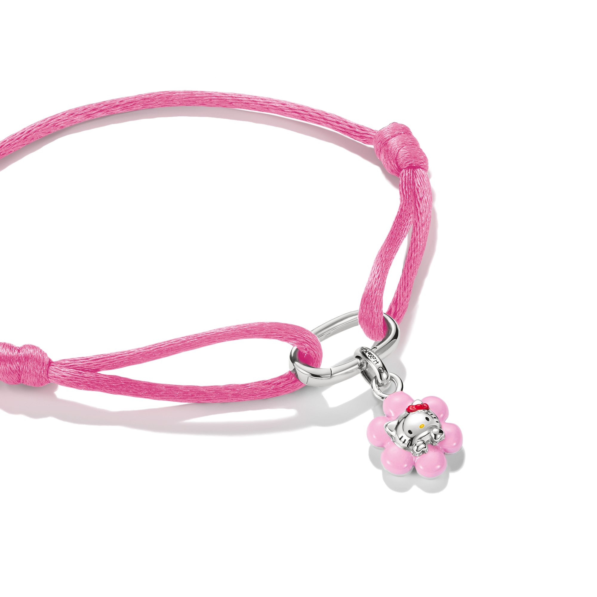 THOMAS SABO Armband THOMAS SABO ♡ Hello Kitty Textilarmband Blume, Emaille