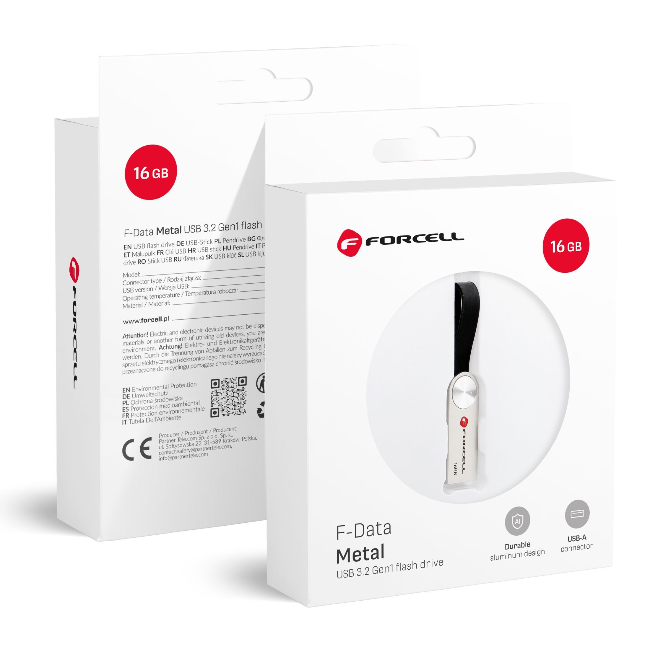 Forcell Metal USB-Stick (USB 3.2 / 2.0, Lesegeschwindigkeit 100 MB/s, USB-A, USB 3.2, Aluminium, bis 128 GB Speicher)