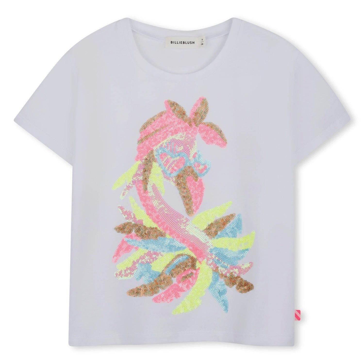 T-Shirt Billieblush Kurzarm T-Shirt mit Pailletten – Weiß