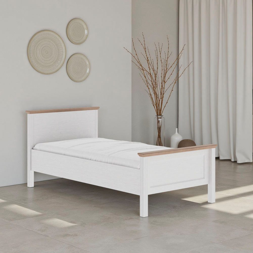 Inter Link Massivholzbett Maluno, Kiefer Massiv, ohne Lattenrost, 90/120/140/160/180 x 200 cm