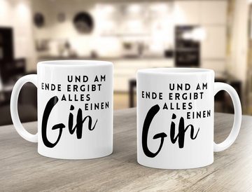 MoonWorks Tasse Kaffee-Tasse und am Ende ergibt alles einen Gin Spruch MoonWorks®, Keramik