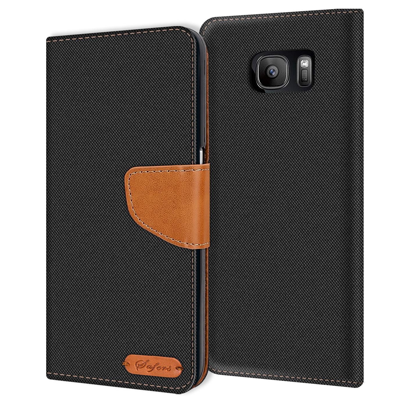 CoolGadget Handyhülle Denim Schutzhülle Flip Case für Samsung Galaxy S7 5,1 Zoll, Book Cover Handy Tasche Hülle für Samsung S7 Klapphülle