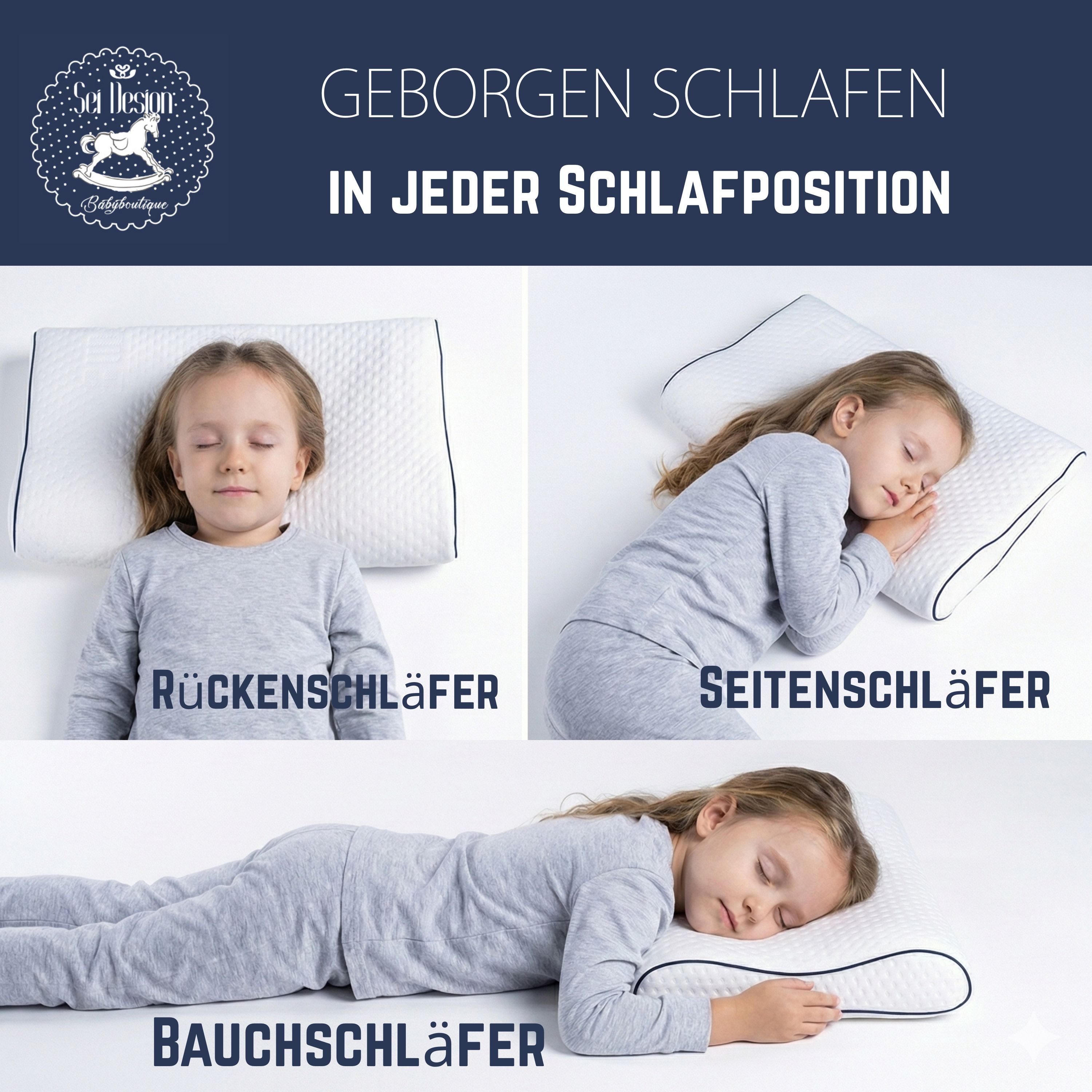 SEI Design Babykissen Visco Kinder-Kopfkissen Curved 45x38x6/4, Memory Effe günstig online kaufen