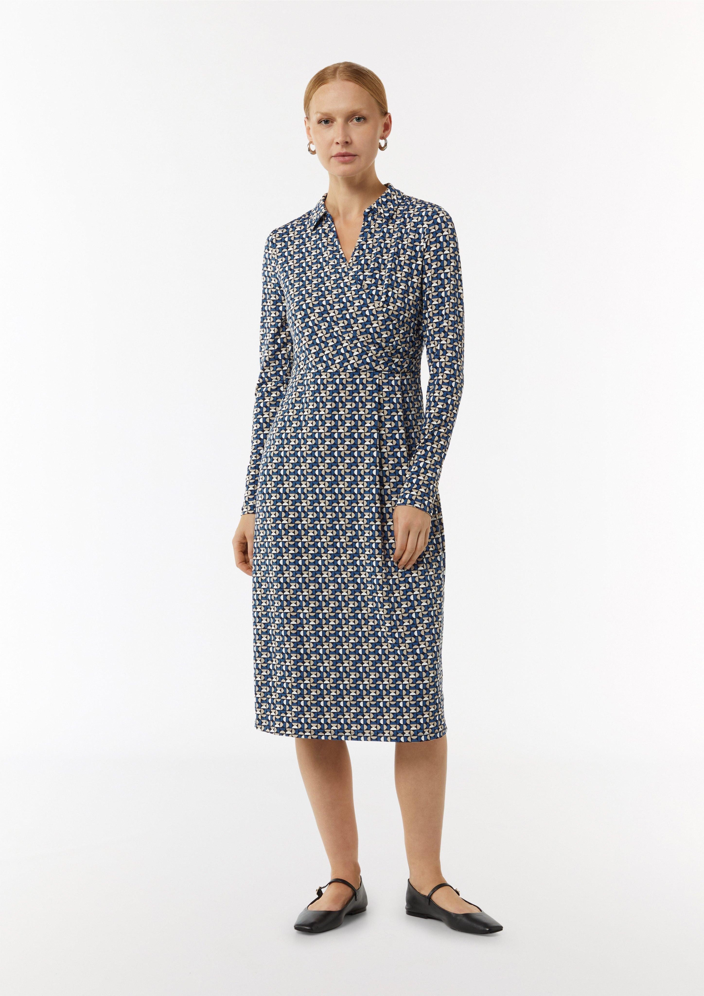 Minikleid Gemustertes Midikleid in Wickeloptik