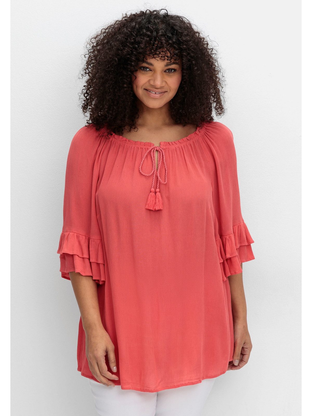 sheego by Joe Browns Tunika Große Größen mit Rüschenärmeln