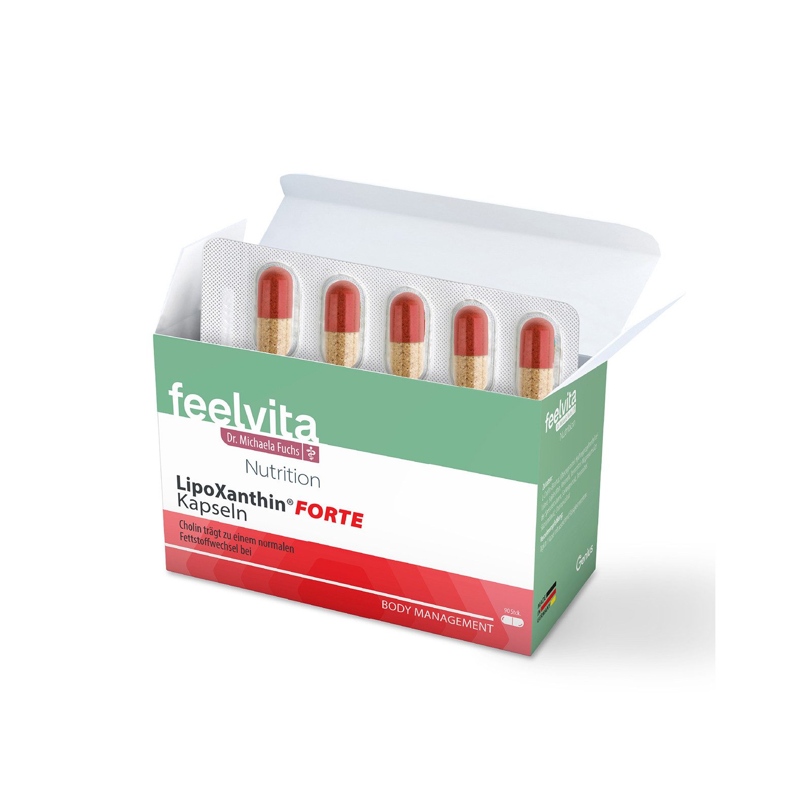 Genius Feelvita Nutrition LipoXanthin® Forte Kapseln Kapseln, 90 Kapseln à, ausgewählte Mikronährstoffe mit funktionellen Pflanzenbestandteilen