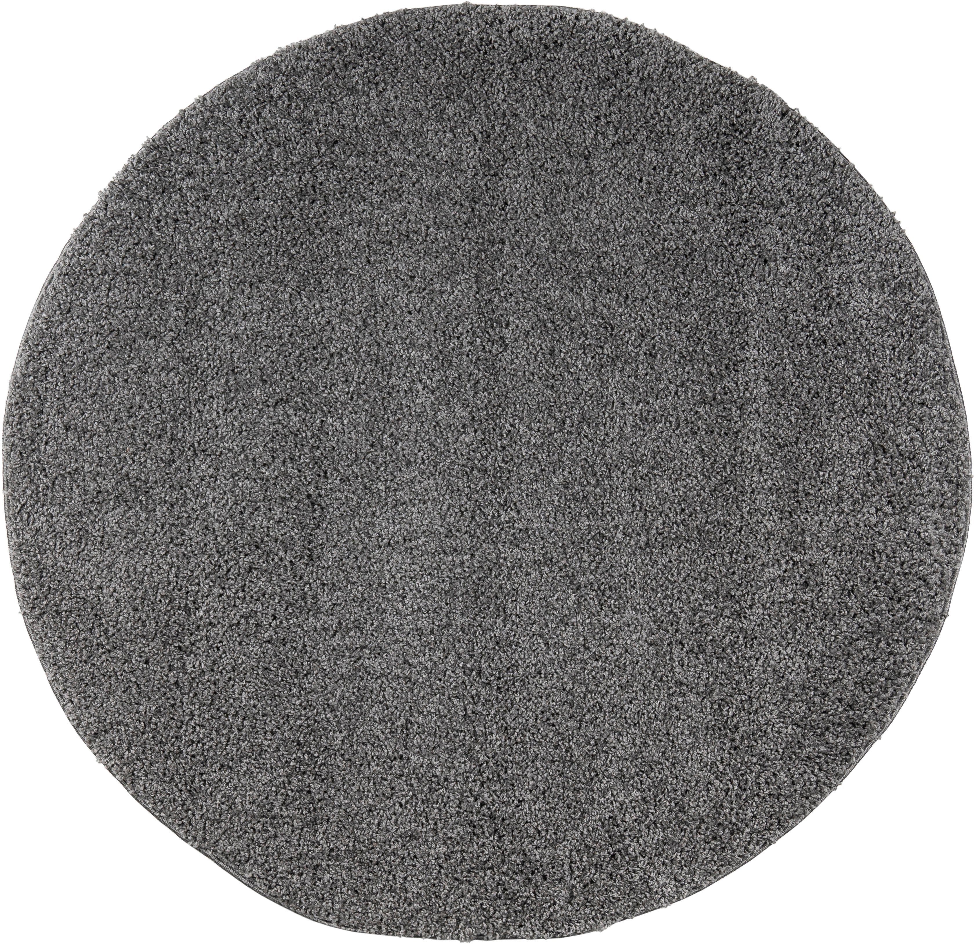 Teppich Shaggy 30, Home affaire, rund, Höhe: 30 mm, Teppich in Uni-Farben, besonders weich und kuschelig stone